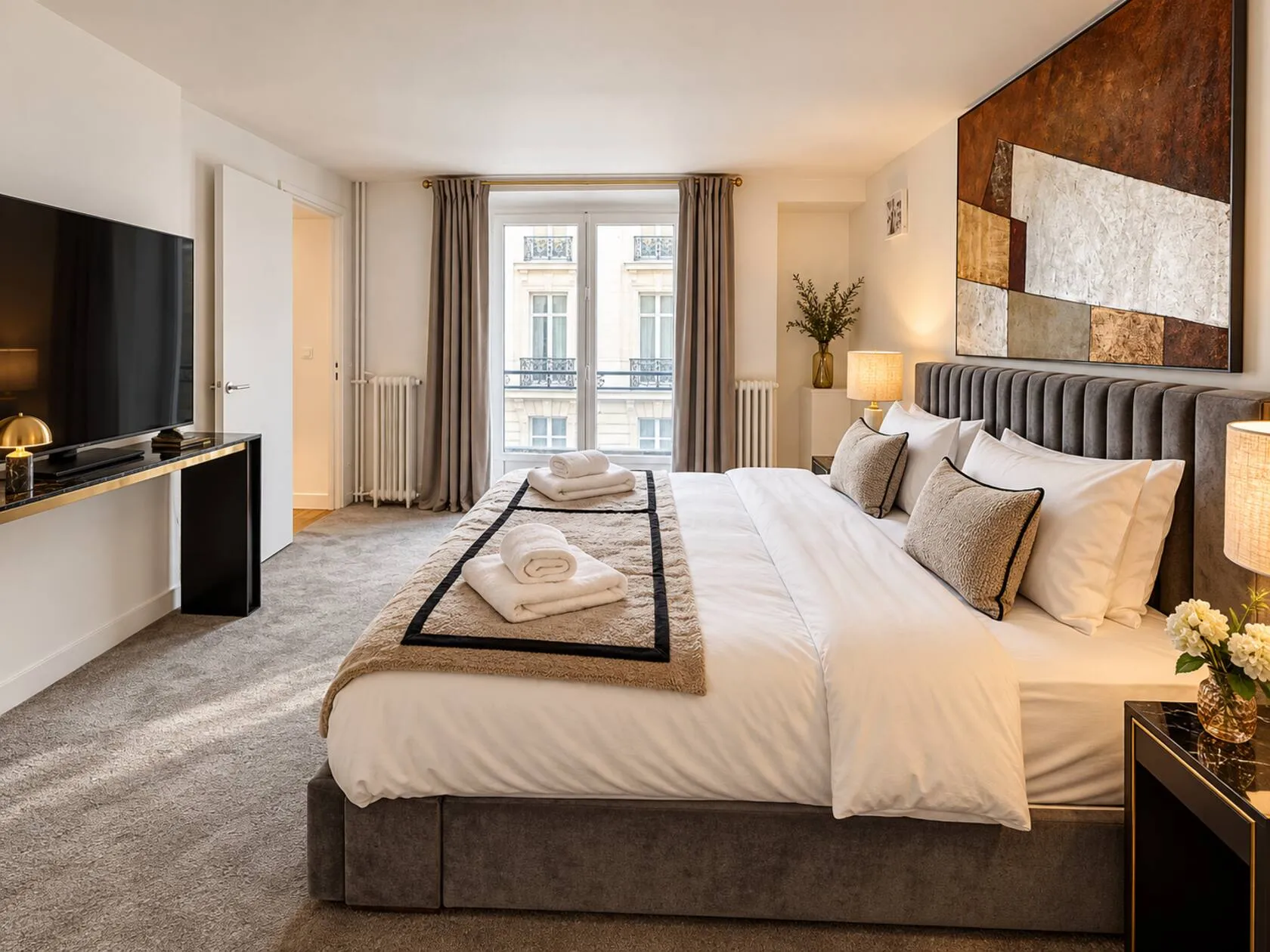 Chambre lumineuse d'un appartement géré par BÉNU
